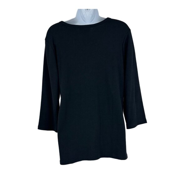 Quacker Factory 3/4 Sleeve Round Neck Embellished T-Shirt Size M - Picture 3 of 9